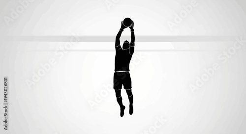 Man Jumping with Hands Above Head.