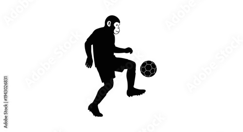 Man Playing Football Silhouette.