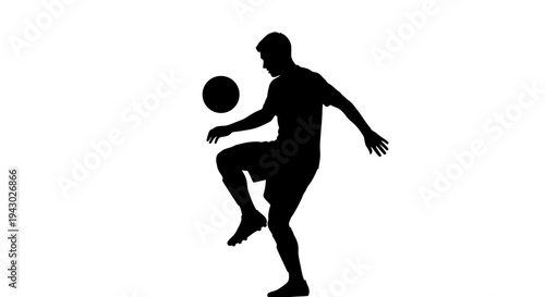 Silhouette of Man Playing Football.