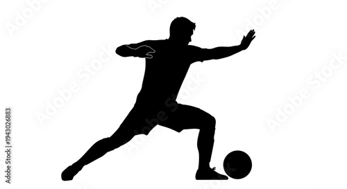 Silhouette of Man Playing Soccer.