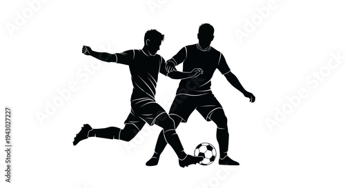 Two Soccer Players Competing for Ball.