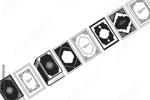 Quran book covers in various designs and patterns