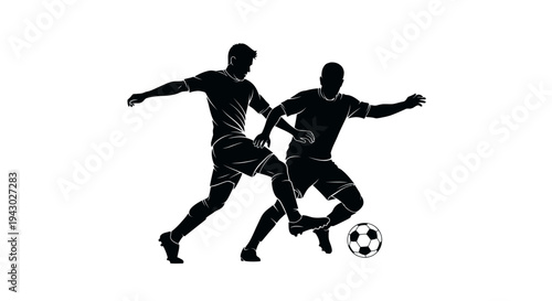 Two Soccer Players Competing for the Ball.