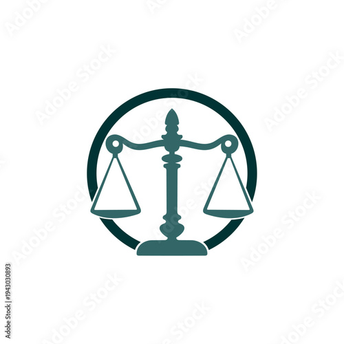 Flat icons of old-fashioned scales, justice for apps and websites