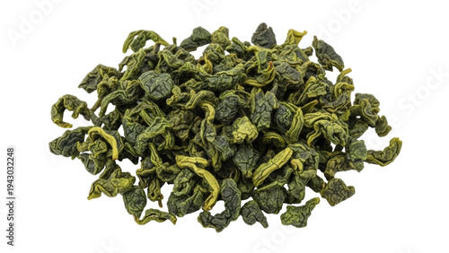Fotografía Isolated loose-leaf green Oolong tea, premium quality ingredient for aromatic ho