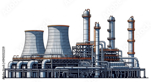 Industrial Power Plant Complex Structure.