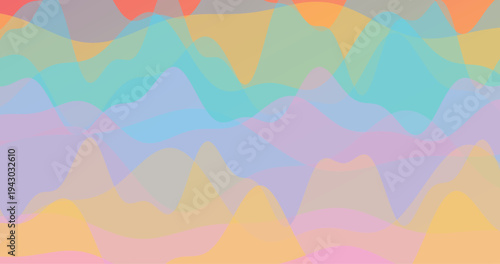 Soft colorful abstract wave background with overlapping translucent layers creating gentle fluid motion aesthetic