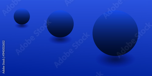 Abstract 3D round with dark blue background vector. Dark blue 3D ball vector design. Template presentation, banner, flyer, card etc. with 3D circle gradation. Gradation background.