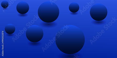 Abstract 3D round with dark blue background vector. Dark blue 3D ball vector design. Template presentation, banner, flyer, card etc. with 3D circle gradation. Gradation background.