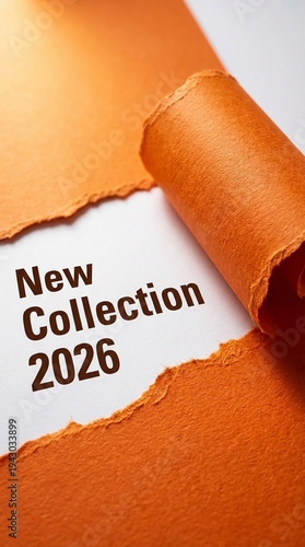 Textured orange paper is torn open revealing the words 