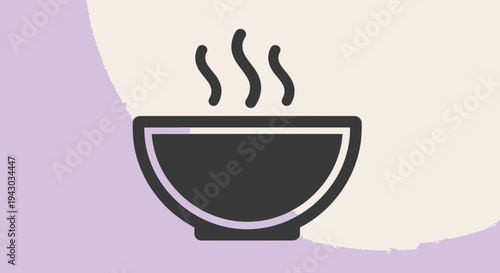 Hot Soup Bowl Icon Vector Illustration, Minimalist Graphic Design, Food Service and Restaurant Concepts