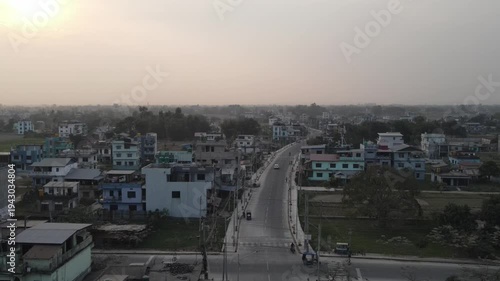 Aerial Drone View of Jhapa City, Nepal | Urban Landscape of Eastern Terai