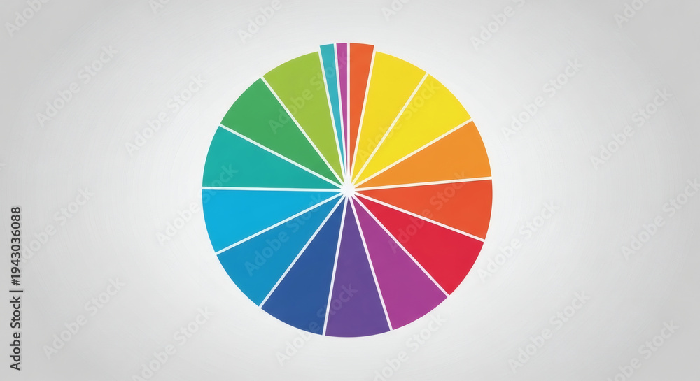 Fototapeta premium Color Wheel Diagram with 12 Sections of Different Colors