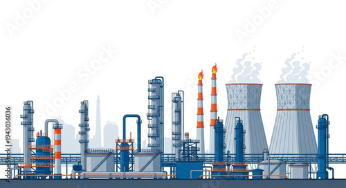 Industrial Power Plant Facility Structure.