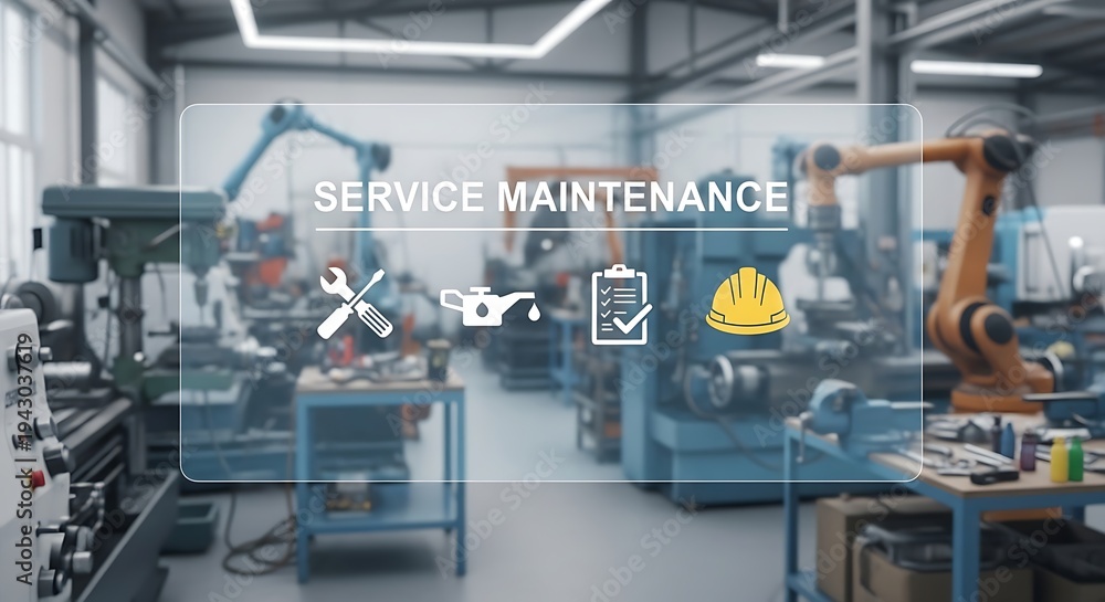 Fototapeta premium Service Maintenance Industrial Workshop Scene