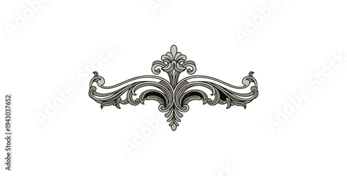 Elegant decorative element isolated against black background
