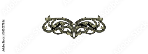 Ornamental design symmetrical arrangement on black background