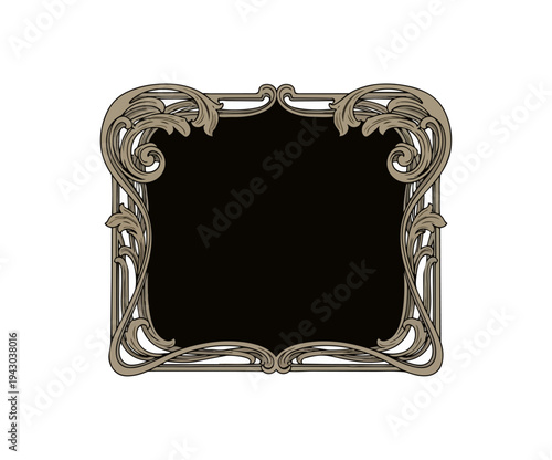 Ornate decorative frame design with dark background vector illustration