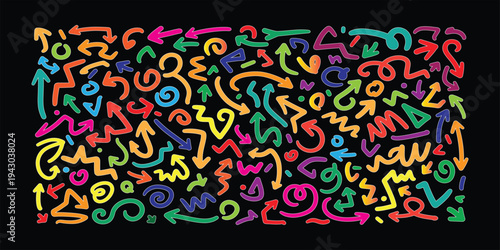 Vibrant abstract art with colorful swirling patterns and shapes