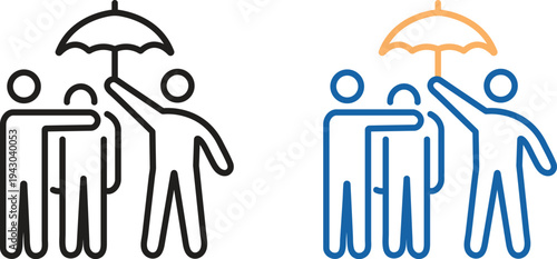 Social Protection and Life Insurance Icon Set