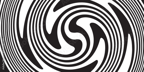 Black and white striped liquid paint effect vector seamless pattern. Wavy psychedelic background of moving liquid. Modern zebra backdrop. Groovy 1970s style.