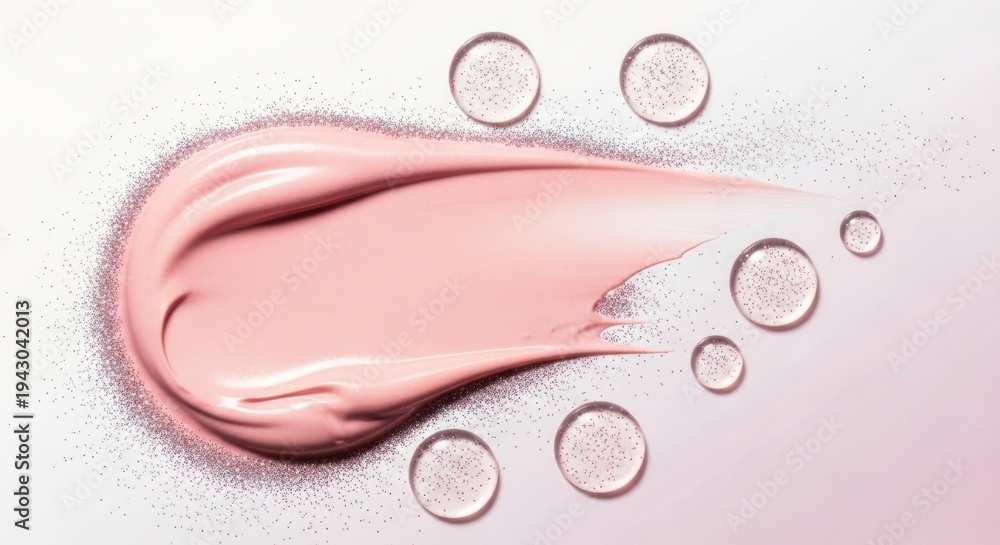 Fototapeta premium A pink and white swatch with a light pink background.