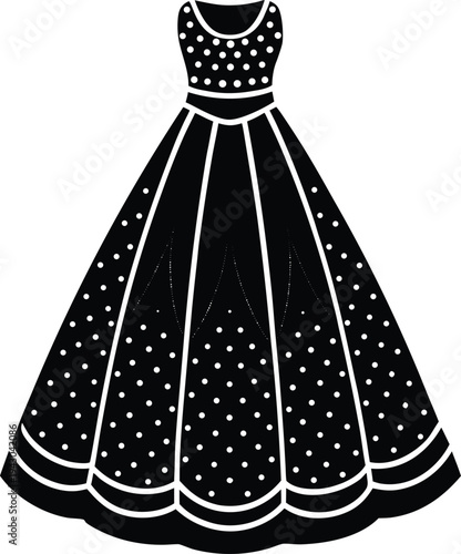 wedding dress vector illustration