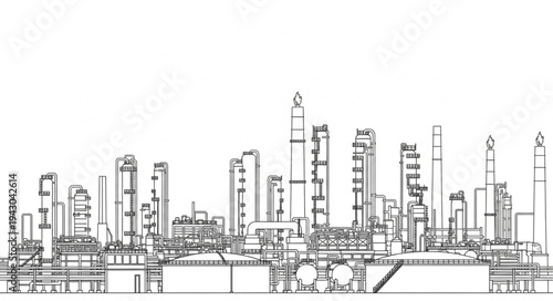 Industrial Refinery Plant Complex Structure.