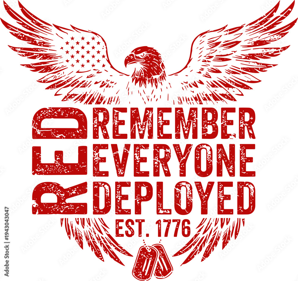 Photography Friday Remember Everyone Deployed Svg, Red Friday Eagle Svg