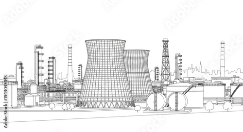 Industrial Refinery Plant Complex Structure.