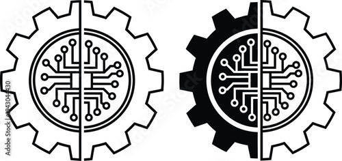 Interconnected gearwheels with circuit board patterns