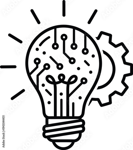 Innovation technology light bulb with circuit board and gear