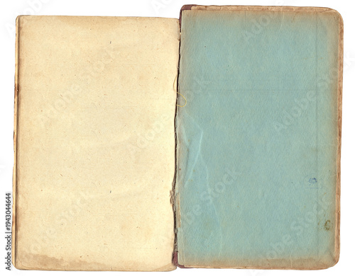 Vintage empty background of old book paper texture isolated