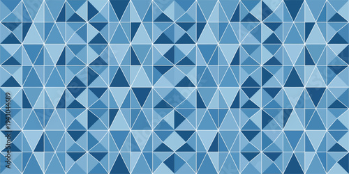 Blue Geometric Seamless Pattern Abstract Vector Background .