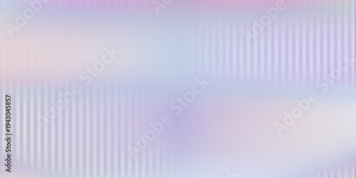Holographic glass distortion in pastel lilac, peach and sky blue. Blurred ripple stripes with glossy vertical gradient, vector illustration