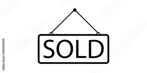 Sold Icon, Sold Out Vector Art Illustration