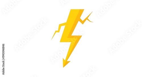 Free Download Yellow Lightning Bolt Icon on White. - GFXLoad