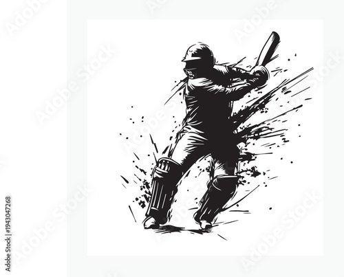 vector illustration of a cricket player