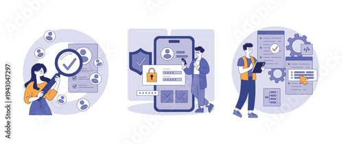 Vector Illustration of Digital Identity Verification Process