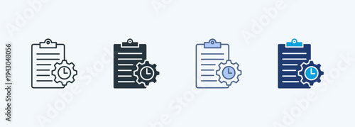 Time Management Multiple Style Icon Collection