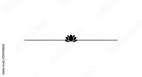 Elegant Lotus Flower Divider Line Vector Graphic for Spiritual and Wellness Designs