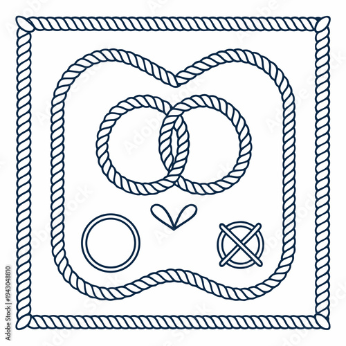 Nautical Rope Frame Vector Collection Elegant Rope Borders” 