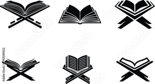 Islamic holy book symbols with swords crossed underneath