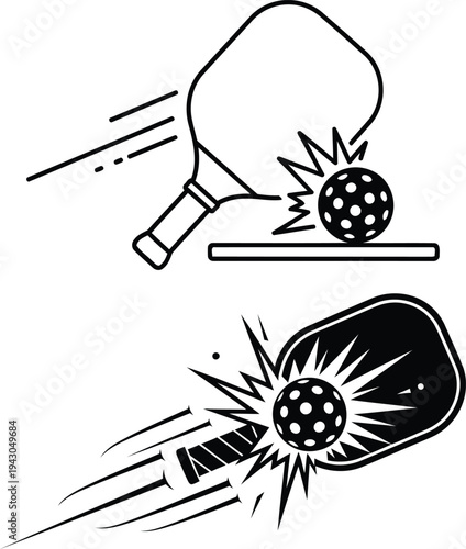 pickleball racket hitting ball in motion graphics  sports action