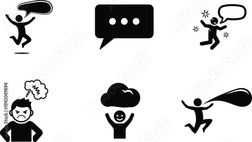 stick figures expressing emotions and actions in various scenarios
