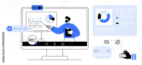Online presentation. Online presentations support virtual collaboration and education. Online presentation tools integrate data visualization, video conferencing, and digital teaching platforms