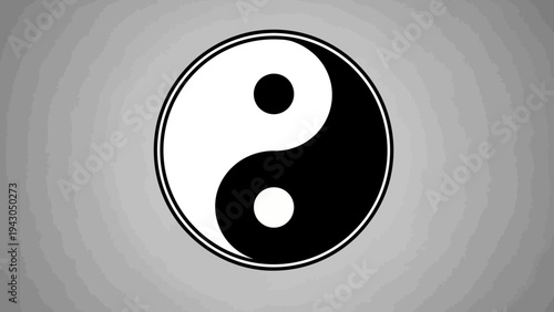 Yin Yang Symbol on Gradient Background - Harmony and Balance