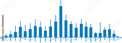 Financial candlestick chart market trading analysis stock price volatility forex investment technical indicator trend data visualization illustration