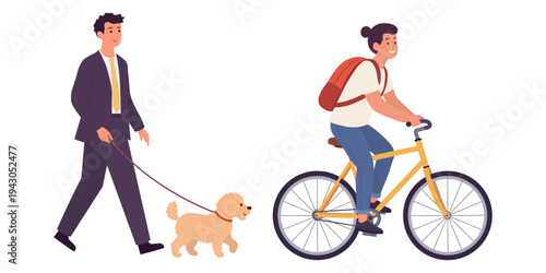 Diverse people character set of different occupations and social groups in flat vector style
