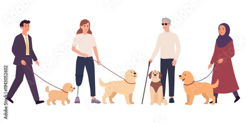 Diverse people character set of different occupations and social groups in flat vector style
